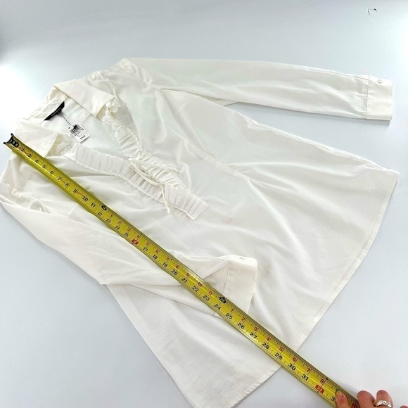 Fashionista White Long sleeves Blouse Size L Vintage made in USA - Picture 14 of 14